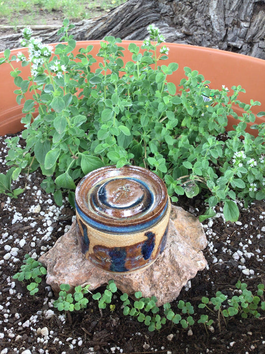 Lidded Stoneware Vessel