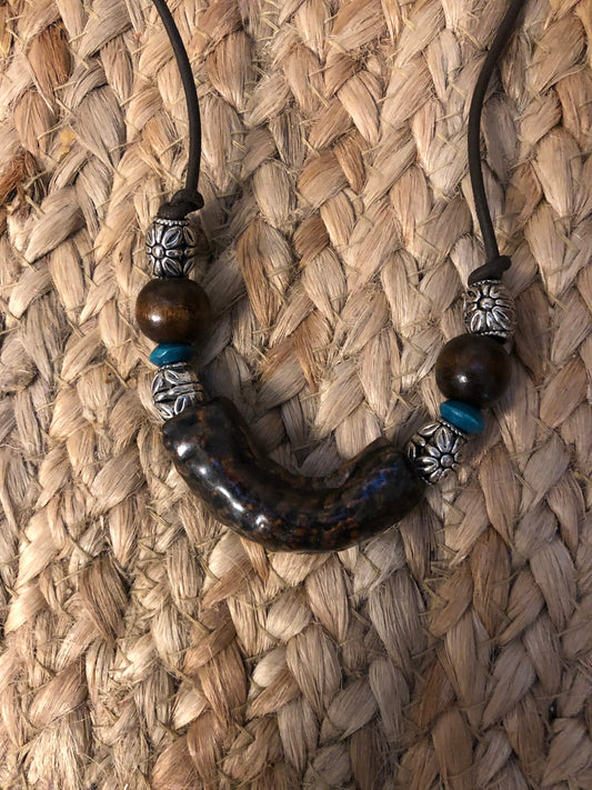 Clay and Wooden Bead Choker